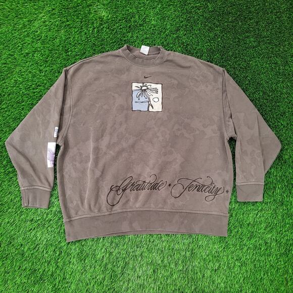 NIKE NWRC Oversized Sweatshirt Womens Small 28x30 Brown - Picture 1 of 16